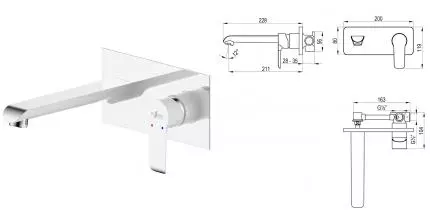 Смеситель для раковины «Rossinka» W35-16 белый/хром Смеситель для раковины «Rossinka» W35-16 белый/хром