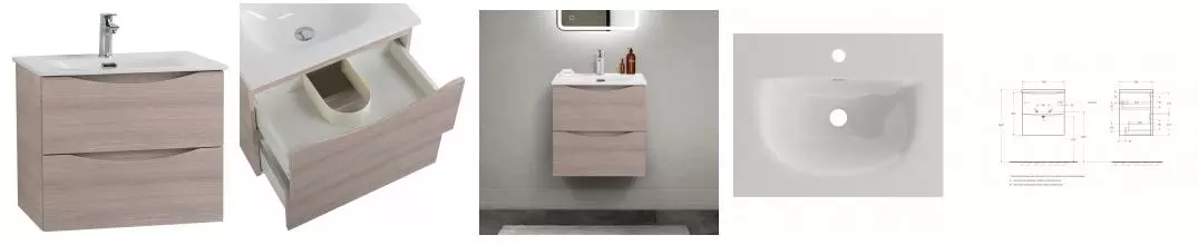 Тумба с раковиной «Belbagno» Marino-cer-mini 50 (BB-8099-3-50 51/40) подвесная Rovere Grigio