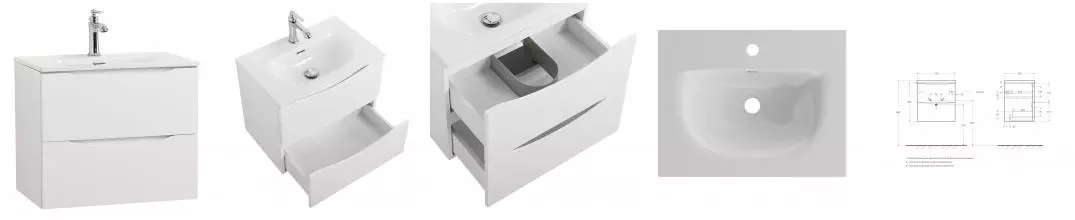 Тумба с раковиной «Belbagno» Marino-cer-mini 50 (BB-8099-3-50 51/40) подвесная Bianco Opaco