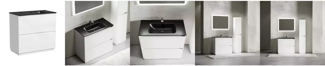 Тумба с раковиной «Sancos» Libra Floor 90 (Element 91/46 MB) белый глянец