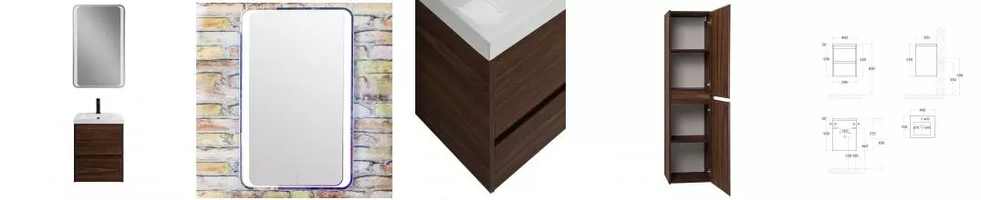 Мебель для ванной подвесная «Art&Max» Family-M 40 Bourbon Oak Мебель для ванной подвесная «Art&Max» Family-M 40 Bourbon Oak