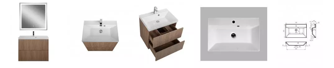 Тумба с раковиной «Art&Max» Verona-push 70 (70) подвесная Kadena Wood Тумба с раковиной «Art&Max» Verona-push 70 (70) подвесная Kadena Wood