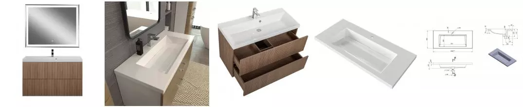 Тумба с раковиной «Art&Max» Verona-push 100 (Am-lav 100) подвесная Kadena Wood