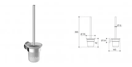 Ёршик для унитаза «Aqueduto» Ponto PON1000 на стену хром