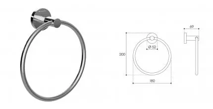 Полотенцедержатель «Aqueduto» Ponto PON0500 на стену хром