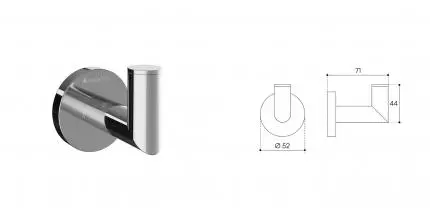 Крючок «Aqueduto» Ponto PON0100 на стену хром