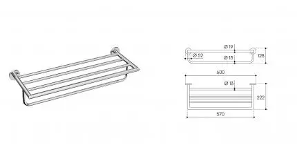 Полка для полотенец «Aqueduto» Ponto PON0800 на стену хром