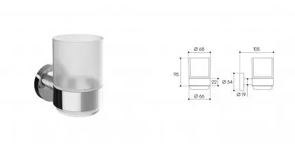 Стакан для зубных щёток «Aqueduto» Ponto PON0200 на стену хром