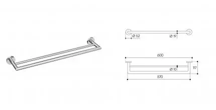Полотенцедержатель «Aqueduto» Ponto PON0700 на стену хром
