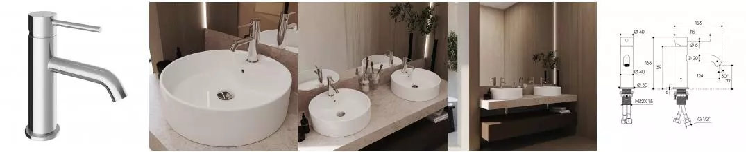 Смеситель для раковины «Aqueduto» Cano CAN0200 хром