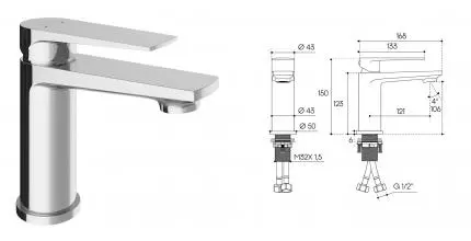 Смеситель для раковины «Aqueduto» Linha LIN0200 хром Смеситель для раковины «Aqueduto» Linha LIN0200 хром