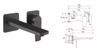 Смеситель для раковины «Aqueduto» Linha LIN0445 оружейная сталь Смеситель для раковины «Aqueduto» Linha LIN0445 оружейная сталь