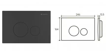Кнопка смыва «Aqueduto» CIR0240 пластик чёрный матовый CIR0240
