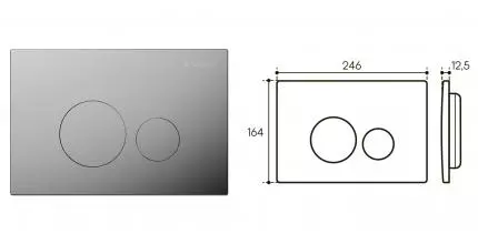 Кнопка смыва «Aqueduto» CIR0200 пластик хром CIR0200