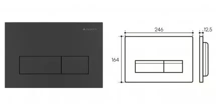Кнопка смыва «Aqueduto» RET0240 пластик чёрный матовый RET0240