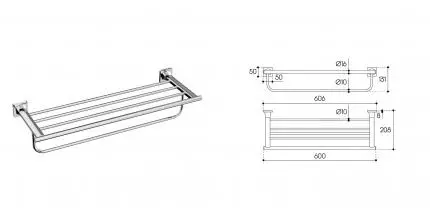 Полотенцедержатель «Aqueduto» Respringo RES0800 на стену хром