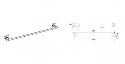 Полотенцедержатель «Aqueduto» Respringo RES0600 на стену хром