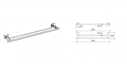 Полотенцедержатель «Aqueduto» Respringo RES0700 на стену хром