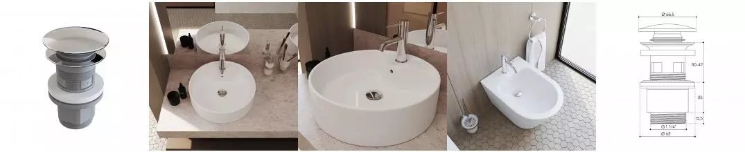 Донный клапан для раковины «Aqueduto» Ralo RAL0200 с механизмом Клик-Клак хром