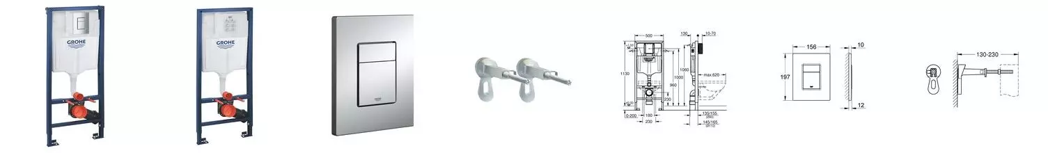Инсталляция для унитаза с кнопкой «Grohe» Rapid SL 38772001 3 в 1 с кнопкой смыва Инсталляция для унитаза с кнопкой «Grohe» Rapid SL 38772001 3 в 1 с кнопкой смыва