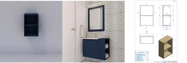 Модуль для тумбы «Mio Casa» Vita 20 открытый подвесной Blu Grigio Модуль для тумбы «Mio Casa» Vita 20 открытый подвесной Blu Grigio