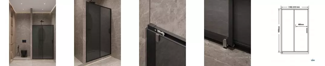 Душевая дверь «Timo» T03 120 графит/черный Душевая дверь «Timo» T03 120 графит/черный