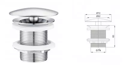 Донный клапан для раковины «Cezares» CZR-А81-01 хром