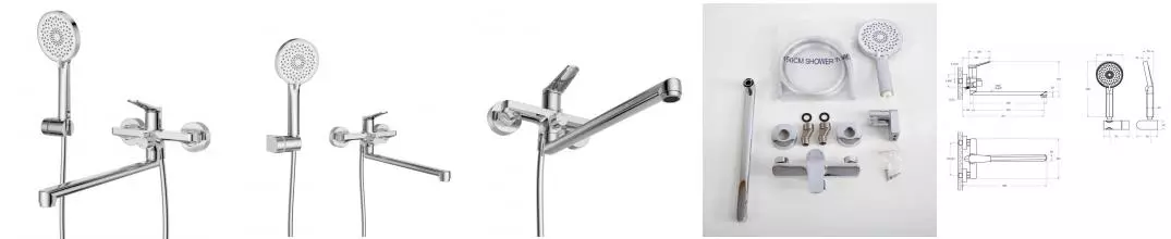 Смеситель для ванны с душем «Belbagno» UNIQUE-VASM-L-CRM хром Смеситель для ванны с душем «Belbagno» UNIQUE-VASM-L-CRM хром