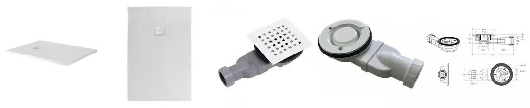 Душевой поддон «Belbagno» TRAY-MR-UNO-AH-160/80-35-W-BO низкий из литьевого мрамора прямоугольный с сифоном белый