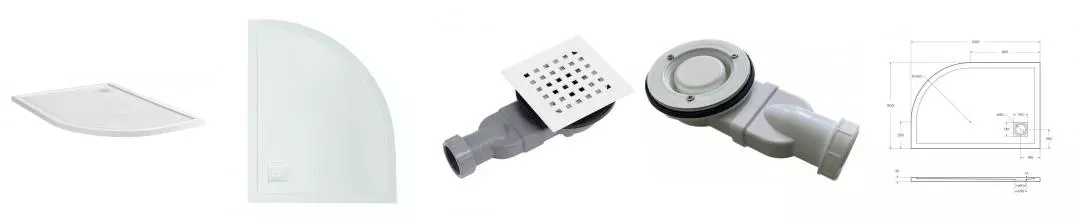 Душевой поддон «Belbagno» TRAY-MR-UNO-RH-120/80-550-35-W-L-BO низкий из литьевого мрамора прямоугольно-асимметричный с сифоном белый левый