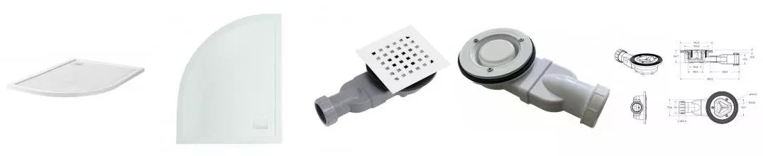 Душевой поддон «Belbagno» TRAY-MR-UNO-RH-120/90-550-35-W-R-BO низкий из литьевого мрамора прямоугольно-асимметричный с сифоном белый правый