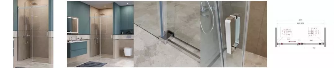 Душевая дверь «Belbagno» SOFT_CLOSE-2-BF-1-120-C-Cr 120/200 прозрачная/хром универсальная