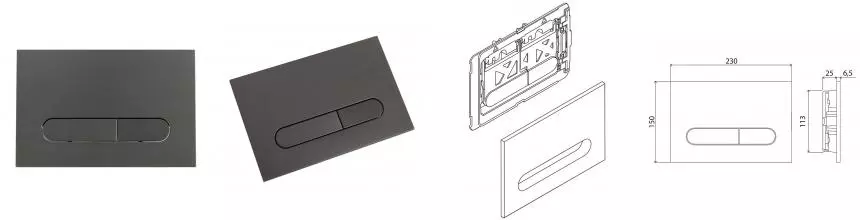 Кнопка смыва «Belbagno» Prospero CZR/BB-PR-GM пластик оружейная сталь