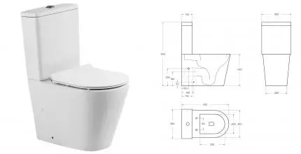 Унитаз компакт безободковый «Belbagno» Flay-Tor BB2149CP-TOR/SC/BB2149T белый с сиденьем дюропласт с микролифтом белое Унитаз компакт безободковый «Belbagno» Flay-Tor BB2149CP-TOR/SC/BB2149T белый с сиденьем дюропласт с микролифтом белое