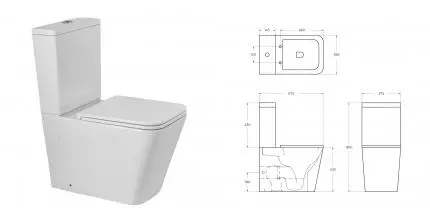 Унитаз компакт безободковый «Belbagno» Ardente-R BB02093CPR/SC/BB02093T белый с сиденьем дюропласт с микролифтом белое