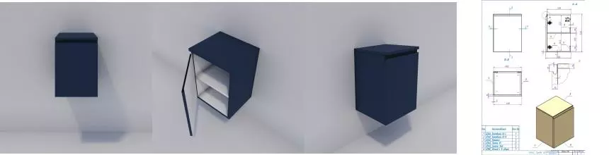Модуль для тумбы «Mio Casa» Vita Doors 40 с дверкой подвесной Blu grigio левый