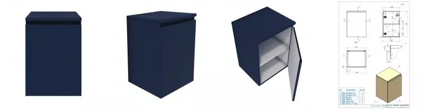 Тумба «Mio Casa» Vita Doors 40 с дверкой подвесной Blu Grigio правый Тумба «Mio Casa» Vita Doors 40 с дверкой подвесной Blu Grigio правый