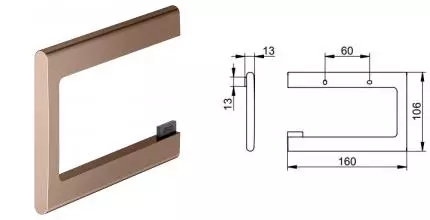 Держатель для туалетной бумаги «Keuco» Edition 400 на стену красное золото шлифованное Держатель для туалетной бумаги «Keuco» Edition 400 на стену красное золото шлифованное