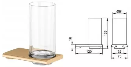 Стакан для зубных щёток «Keuco» Edition 400 на стену латунь шлифованная