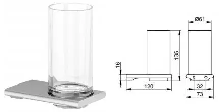 Стакан для зубных щёток «Keuco» Edition 400 на стену нержавеющая сталь Стакан для зубных щёток «Keuco» Edition 400 на стену нержавеющая сталь