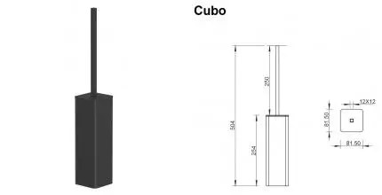 Ёршик для унитаза «Whitecross» Cubo CU2476BL напольный чёрный матовый