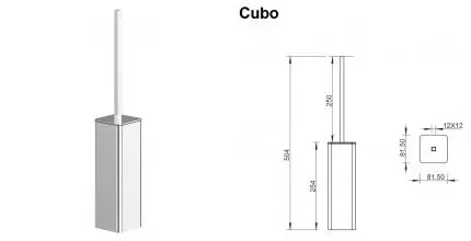 Ёршик для унитаза «Whitecross» Cubo CU2476CR напольный хром