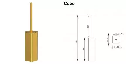 Ёршик для унитаза «Whitecross» Cubo CU2476GLB напольный брашированное золото