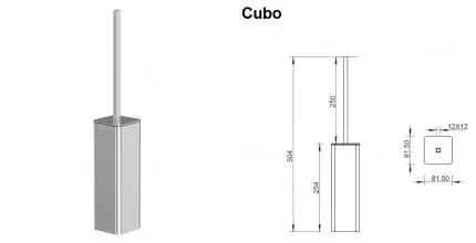 Ёршик для унитаза «Whitecross» Cubo CU2476NIB напольный брашированный никель