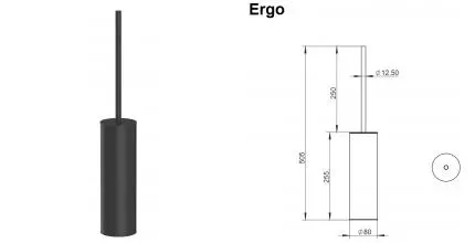 Ёршик для унитаза «Whitecross» Ergo ER2276BL напольный чёрный матовый