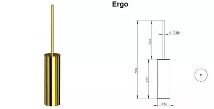 Ёршик для унитаза «Whitecross» Ergo ER2276GL напольный золото