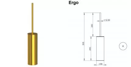 Ёршик для унитаза «Whitecross» Ergo ER2276GLB напольный брашированное золото