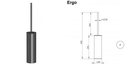 Ёршик для унитаза «Whitecross» Ergo ER2276GM напольный оружейная сталь