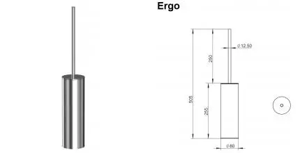 Ёршик для унитаза «Whitecross» Ergo ER2276NIB напольный брашированный никель