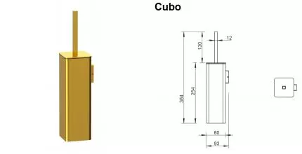 Ёршик для унитаза «Whitecross» Cubo CU2472GLB на стену брашированное золото